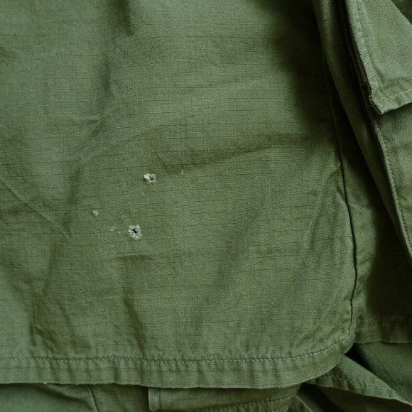 1970 Slant Pocket Vietnam Era OD Shirt Rip Stop Poplin OG 107 Class 1 Large Long - Picture 10 of 12